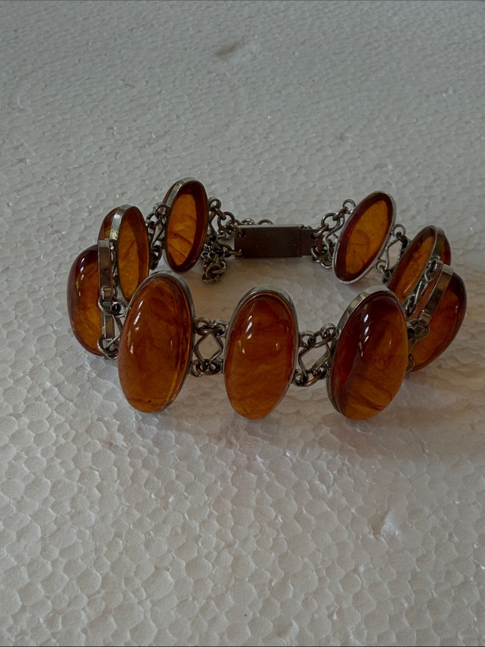 Amber Cabochon Link Bracelet - Women Jewelry